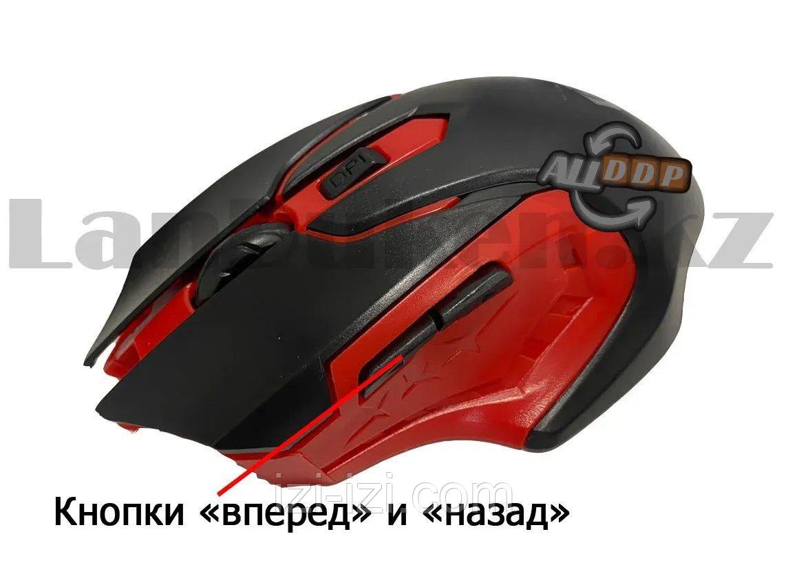 Беспроводная игровая мышь оптическая USB 6 кнопок 1600 dpi HP 2.4 GHZ Wreless mouse черно-красная