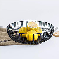 Миска для фруктов металлическая корзинка геометрической формы черная
