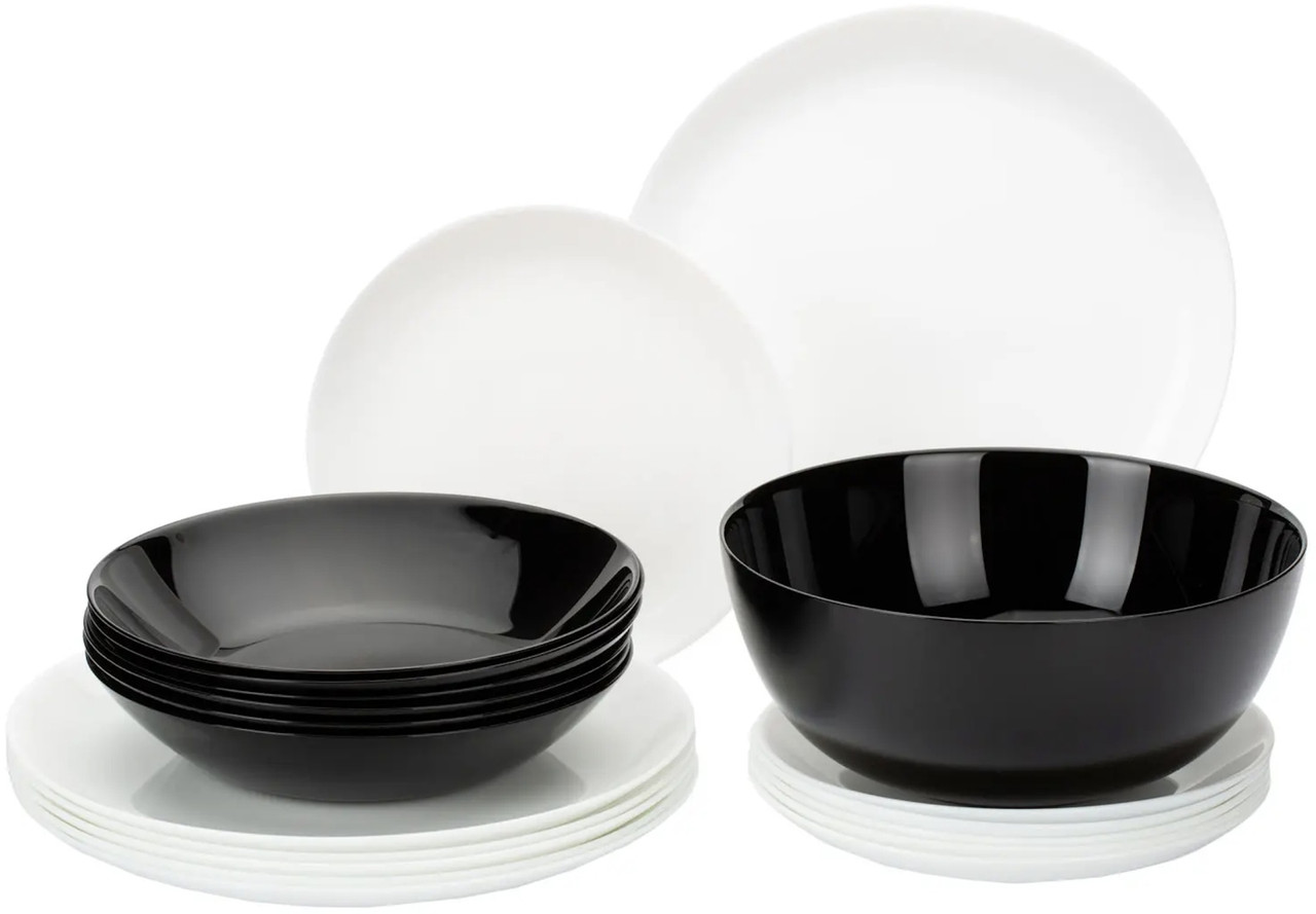 DIWALI BLACK/WHITE столовый сервиз на 6 персон из 44 предметов