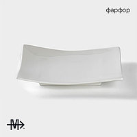 Блюдо для подачи Magistro «Квадрат Бланш», 16×16 см, фарфор, белое1