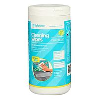 Салфетки чистящие для всех типов экранов, Defender Cleaning wipes, Optima, 100 штук в тубе