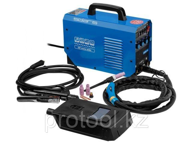 Инверторный аппарат аргонодуговой сварки SOLARIS TIG-200P (DC TIG; HF; Pulse; MMA; 180 A; 150 В-240 В)