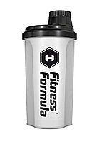 Шейкер Белый стакан - Белая крышка - Двухцветная надпись 700 мл, Fitness Formula