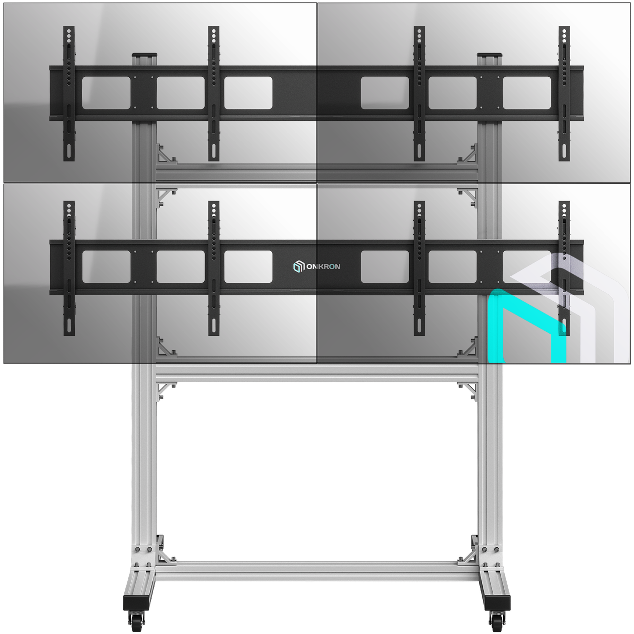 ONKRON напольный мобильный стенд для видеостен 2х2 4 x 40 - 55" FSPRO2L-22 серебристый