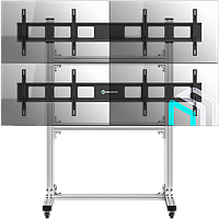 ONKRON напольный мобильный стенд для видеостен 2х2 4 x 40 - 55" FSPRO2L-22 серебристый3