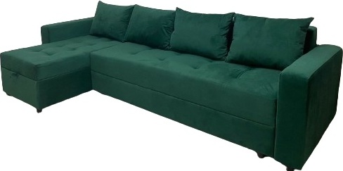 Soft market диван угловой avang6, обивка велюр, 70х285х70 см, зеленый