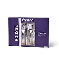 Fissman Набор 24 пр. ROUSSE golden столовые приборы (нерж.сталь)2
