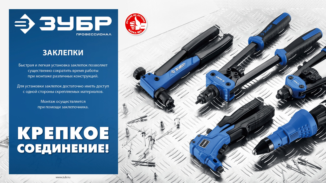 ЗУБР 4.8 x 12 мм, 50 шт, стальные заклепки, Профессионал (313126-48-12)