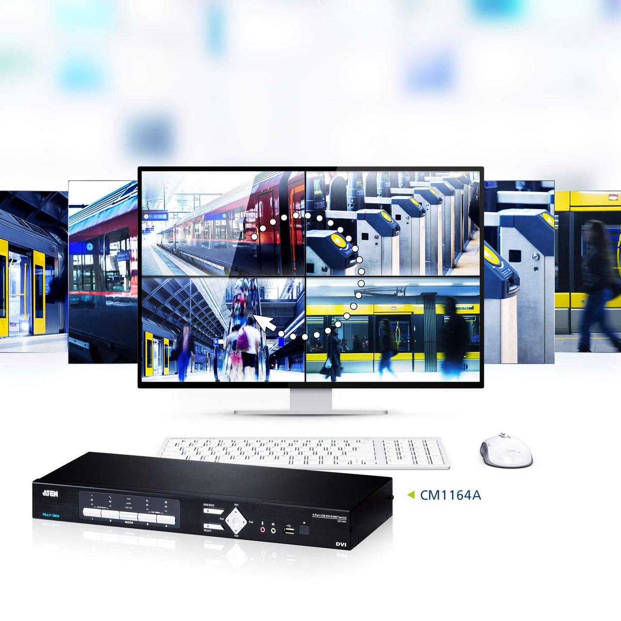 4-канальный DVI многооконный процессор с функцией KVM CM1164A ATEN