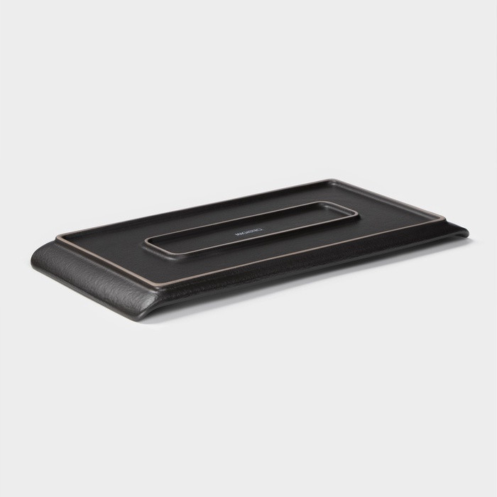 Блюдо для подачи Magistro Black style, 29.5×14.8 см, фарфор, чёрное