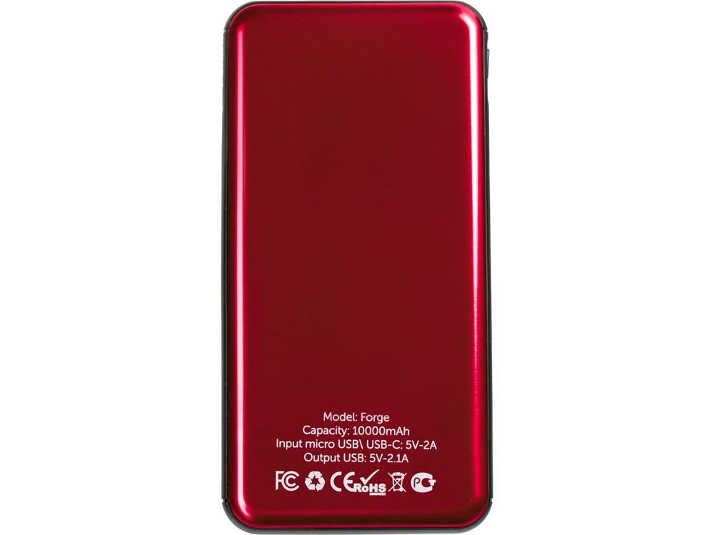 Внешний аккумулятор Forge v.2, металл, 10000mah, красный