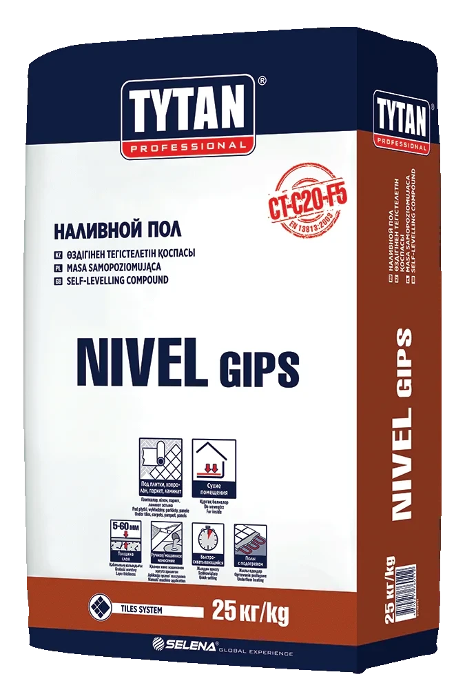 TYTAN NIVEL GIPS наливной пол, 25кг.