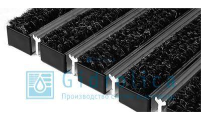 Придверная решетка Евро широкий скребок+текстиль 390х590