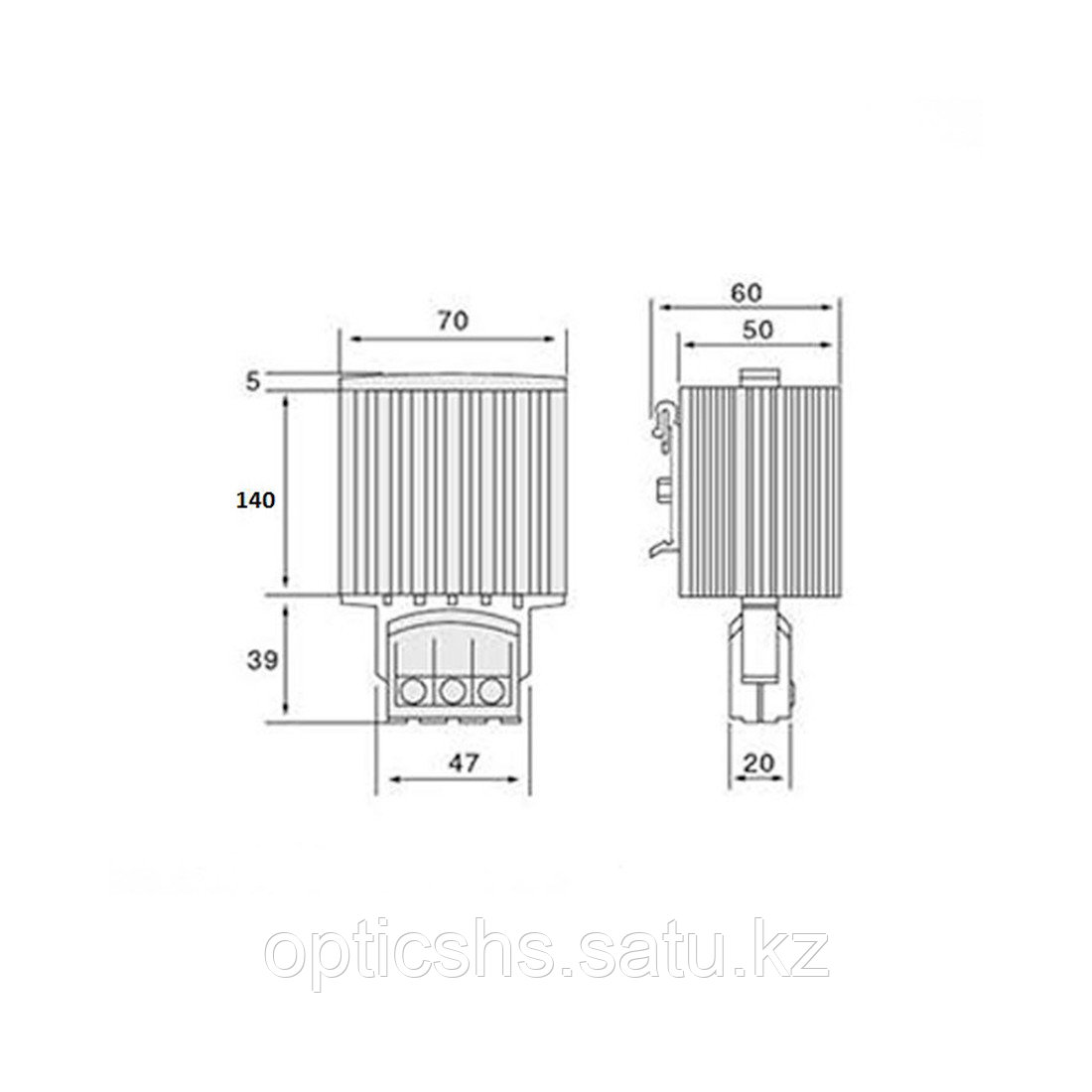 Обогреватель шкафной, iPower, HG140 75W 110-250V AC/DC, на дин-рейку