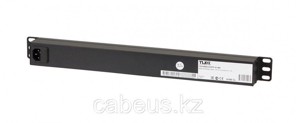 Блок силовых розеток TLK, 19", неуправляемый, IEC 60320 С13 х 12, вход IEC 60320 C14, для шкафов и стоек, 1U,