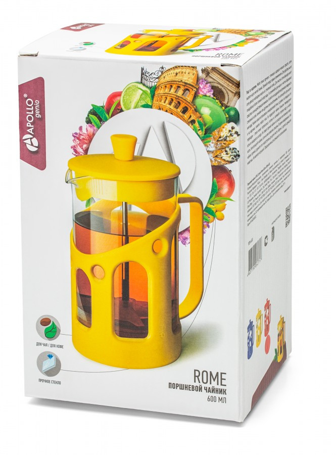 Поршневой чайник genio "Rome" 600 мл ROM-600 APOLLO