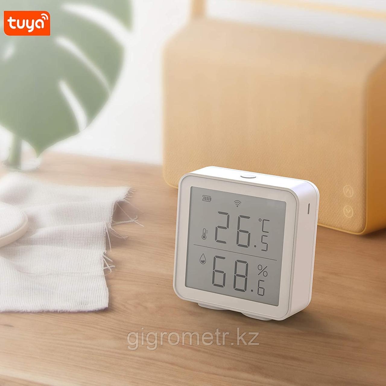 Датчик температуры и влажности Wi-Fi Smart, Гигрометр-Термометр, поддержка Google Assistant