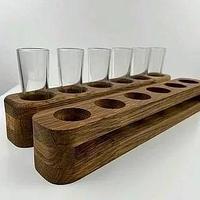 Подставка Шотница под 6 стопок (дерево,250*60*60)