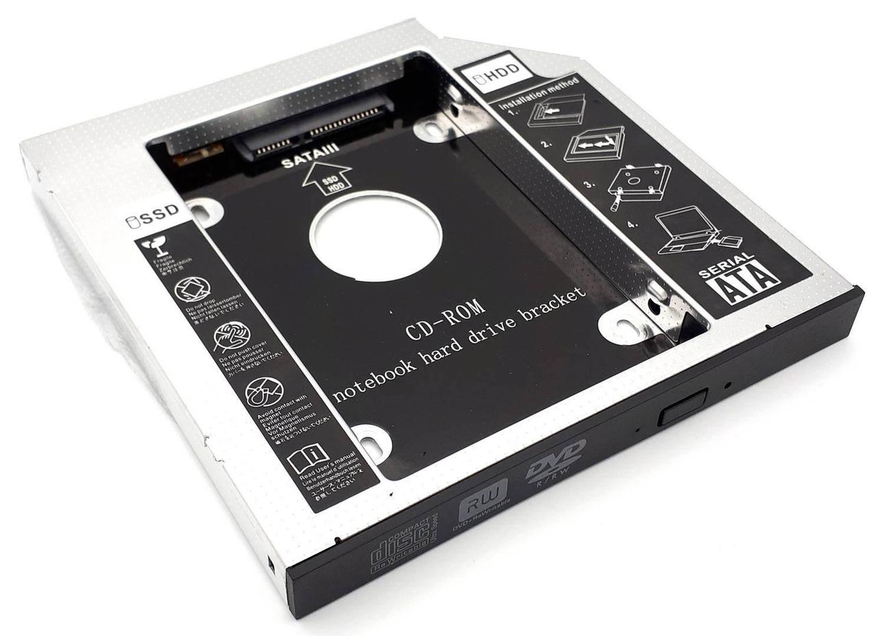 Переходник для установки HDD, SSD вместо DVD в ноутбук 12 мм