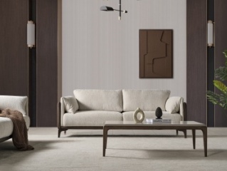 ONSS Furniture диван прямой LARA ДИВАН, обивка комбинированная, 70х215х80 см, бежевый, темно-коричневый3