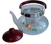 Заварочный стеклянный чайник для чая и кофе 1200 ml (Cofee and tea), заварной чайник, чайник для плиты