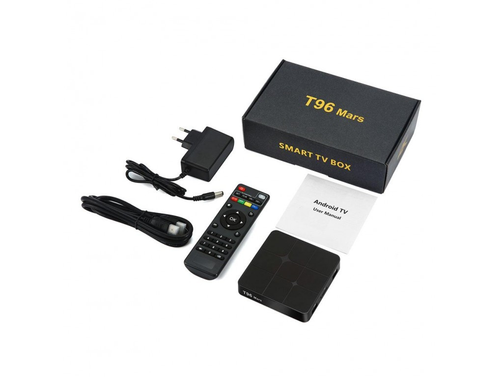 TV Box T96 Mars + 2/16 Гб, ТВ приставка Smart TV Box Android UHD 4K Rockchip RK3318 smartbox
