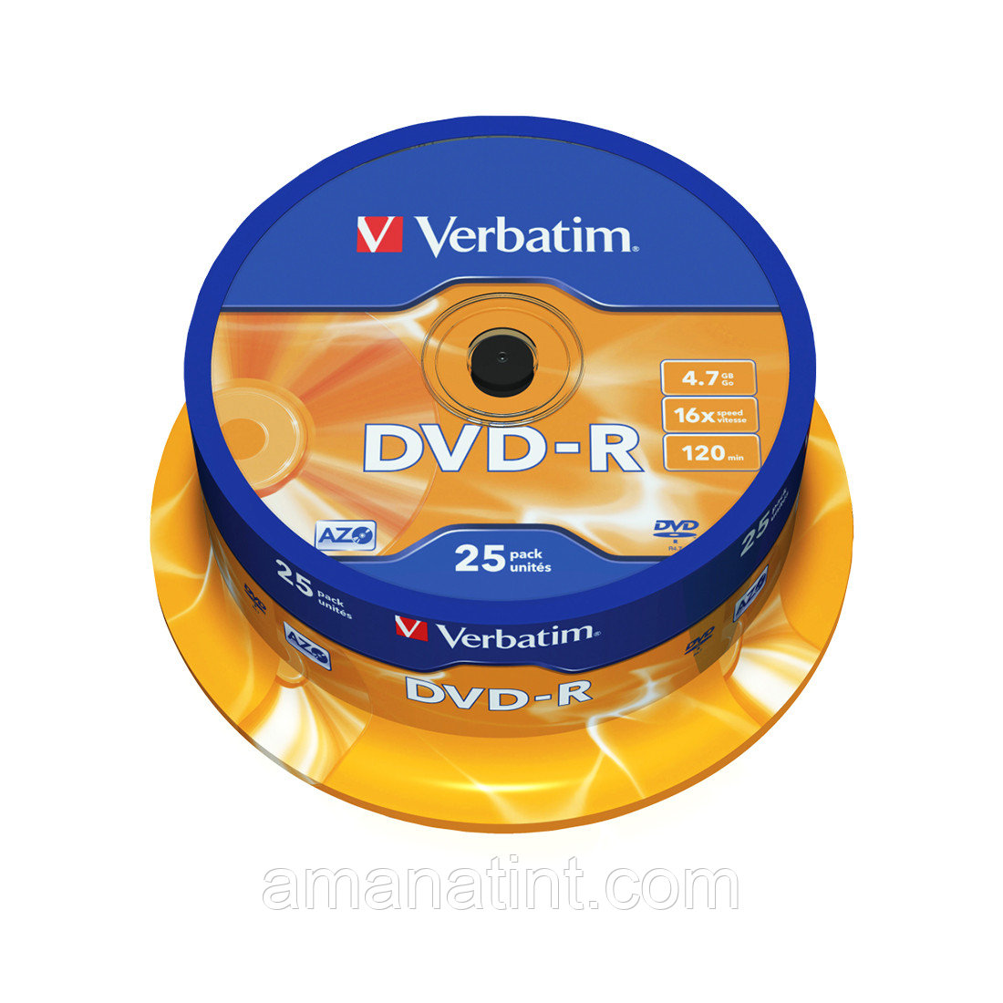 Диск DVD-R Verbatim (43522) 4.7GB 25штук Незаписанный