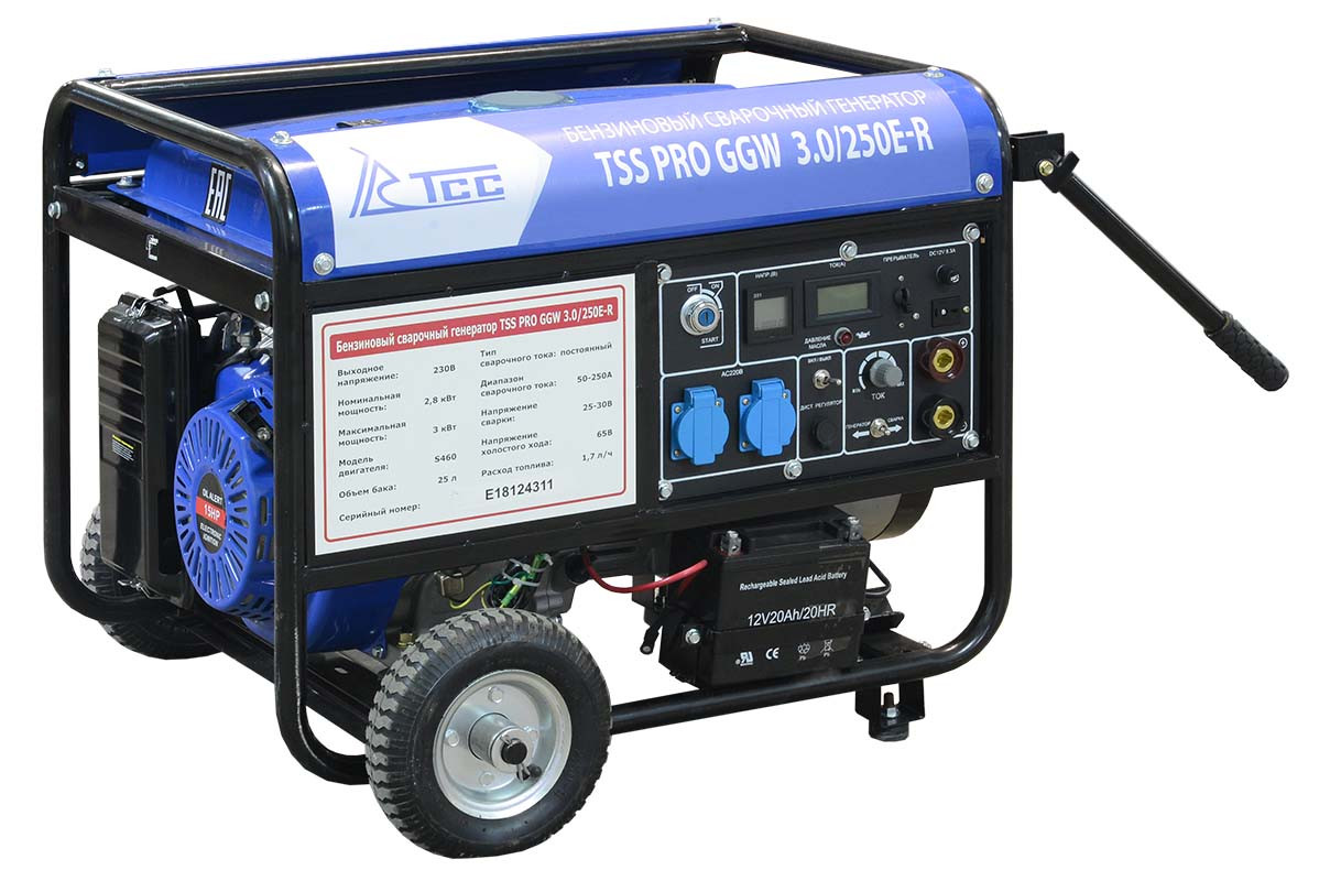 БЕНЗИНОВЫЙ СВАРОЧНЫЙ ГЕНЕРАТОР TSS PRO GGW 3.0/250E-R