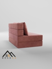 Beless бескаркасный диван Transformer/Lux, обивка велюр, 40х140х80 см, розовый2