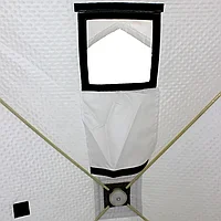 Палатка зимняя СЛЕДОПЫТ "Premium" 5 стен (2,8 х 2,9 м), h-2,05 м, S по полу 5,6 кв.м,3 слоя,цв. бел/3