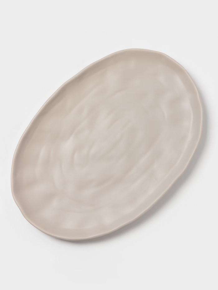 Блюдо сервировочное Magistro Potter, 33×22.8×2.5, фарфор, овольное, светло-серое
