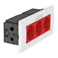 Блок розеток AR45 (тройная) с маркировкой 16А 250В Schuko