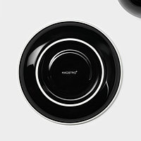 Кофейная пара фарфоровая Magistro Coffee time, 2 предмета: чашка 200 мл, блюдце d=14,5 см, цвет чёрн ...4