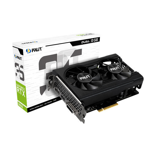Видеокарта Palit GeForce RTX 3050 Dual (NE63050018P1-1070D) черный