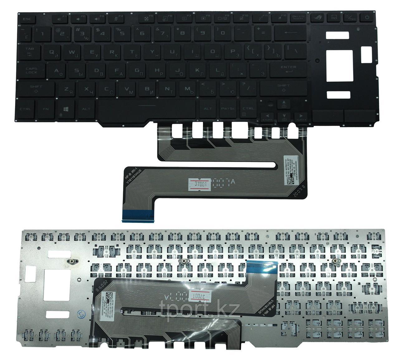 Клавиатура для ноутбука Asus Asus ROG GX550/ GX550LXS/ GX550LWS, белая подсветка, без рамки, черная