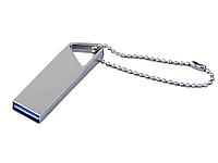 USB 3.0-флешка на 64 Гб с мини чипом и отверстием для цепочки, серебристый