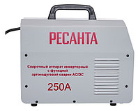 Сварочный аппарат инверторный Ресанта САИ-250 АД AC/DC ( TIG, A 15 - 250 | MMA, A 15 - 250 | Hot Start | Защита от перегрева)1