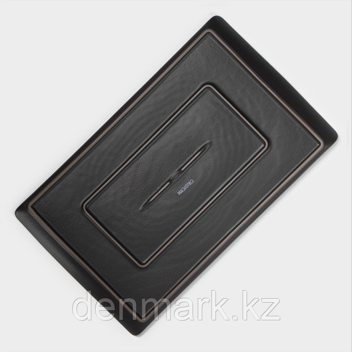 Блюдо для подачи Magistro Black style, 33,5×20,5 см, фарфор, чёрное