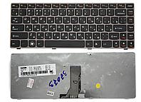 Клавиатура для ноутбука Lenovo IdeaPad Z370/ Z470, RU, сереневая рамка, черная