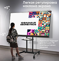 ONKRON мобильная стойка для ТВ 50"-90", макс 100кг, наклонная, чёрная TS18913