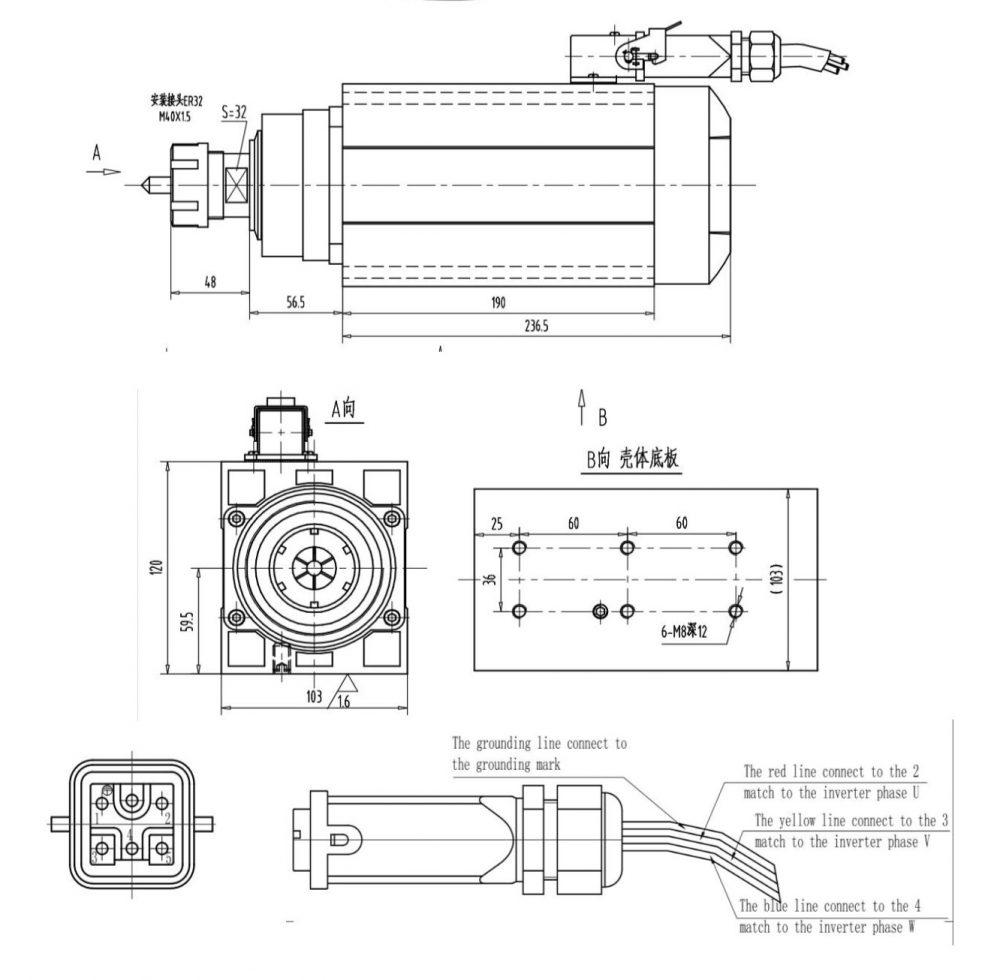 Шпиндель GDZ 120x103-4.5 (ER32) 380 В