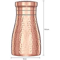 Медная прикроватная бутылочка для воды со стеклянной кованой отделкой 1000 мл под заказ из Индии за 45 дней3