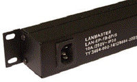 Блок силовых розеток Lanmaster, горизонтальный, неуправляемый, Shuko х 8, вход IEC 320 C14, 19", 1U, 44х485х461