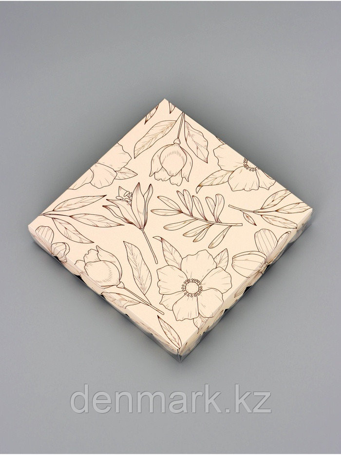 Коробка для печенья, кондитерская упаковка, "Сияй", 18 х 18 х 3 см
