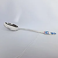 Серебряная ложка с рисунком из эмали зайчик Красная пресня 9301096б6