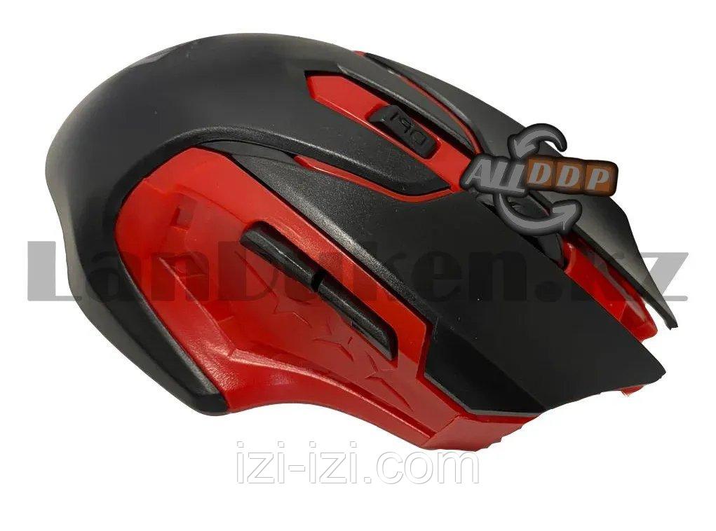 Беспроводная игровая мышь оптическая USB 6 кнопок 1600 dpi HP 2.4 GHZ Wreless mouse черно-красная