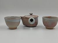 Чайник с ручкой, чашки, японская керамика2