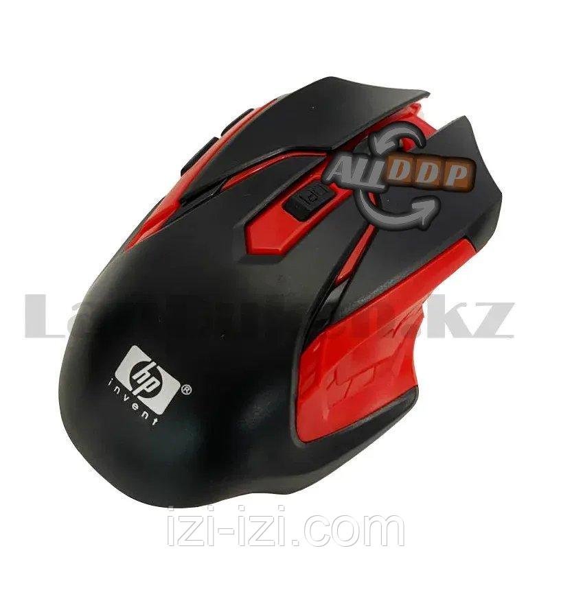 Беспроводная игровая мышь оптическая USB 6 кнопок 1600 dpi HP 2.4 GHZ Wreless mouse черно-красная
