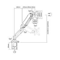 Настольный кронштейн с газлифтом Brateck LDT13-C012 для 1 монитора (13"-32")1