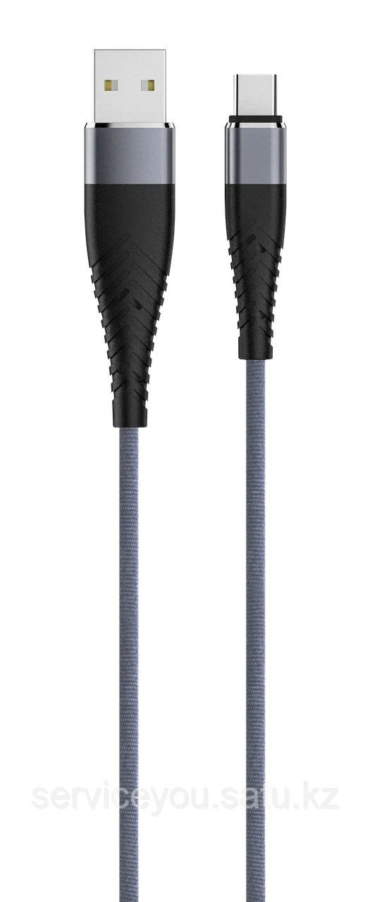 Кабель Olmio Solid, USB 2.0 - Type-C, 1.2м, 2.1A, усиленный, цвет титановый